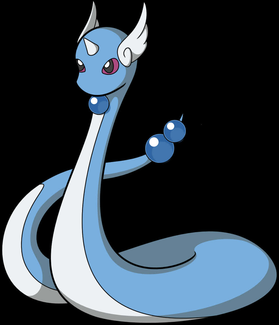Majestic Dratini Pokemon Pe Fundal Alb Fundal