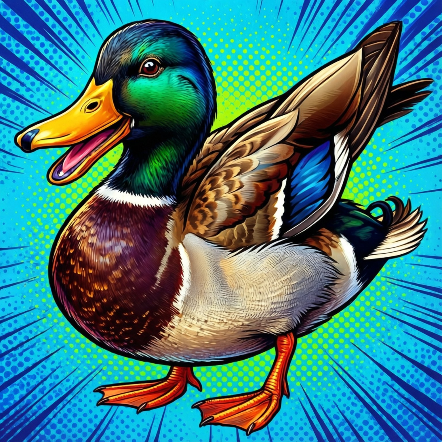 Mallard Pop Art Fundal