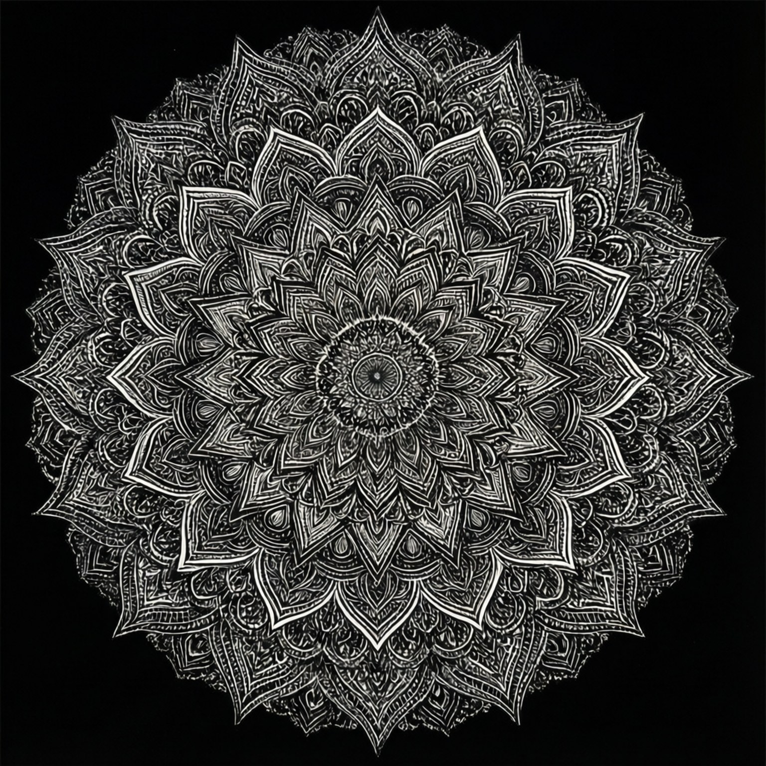 Mandala Alb Negru Fundal
