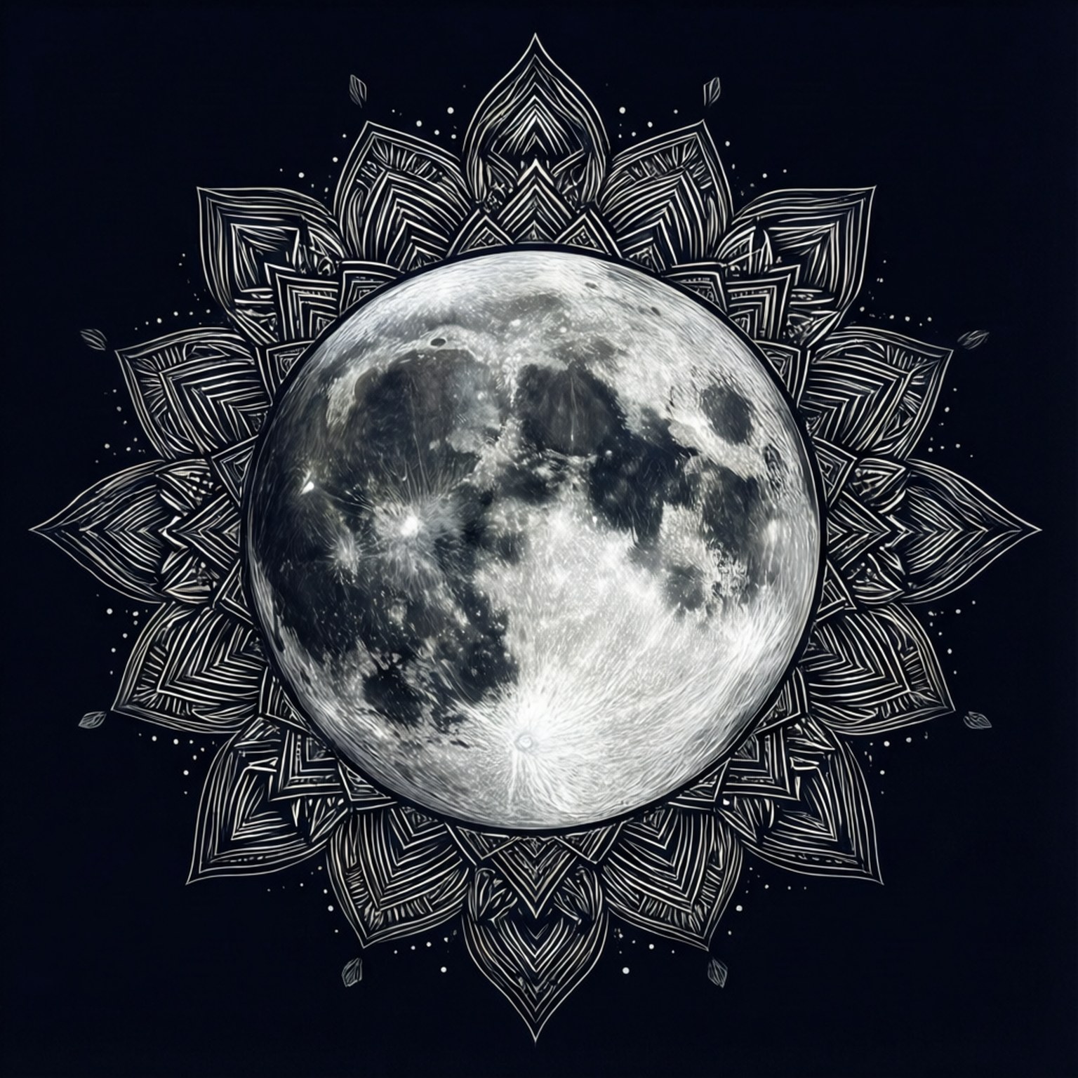 Mandală lunară geometrică Fundal