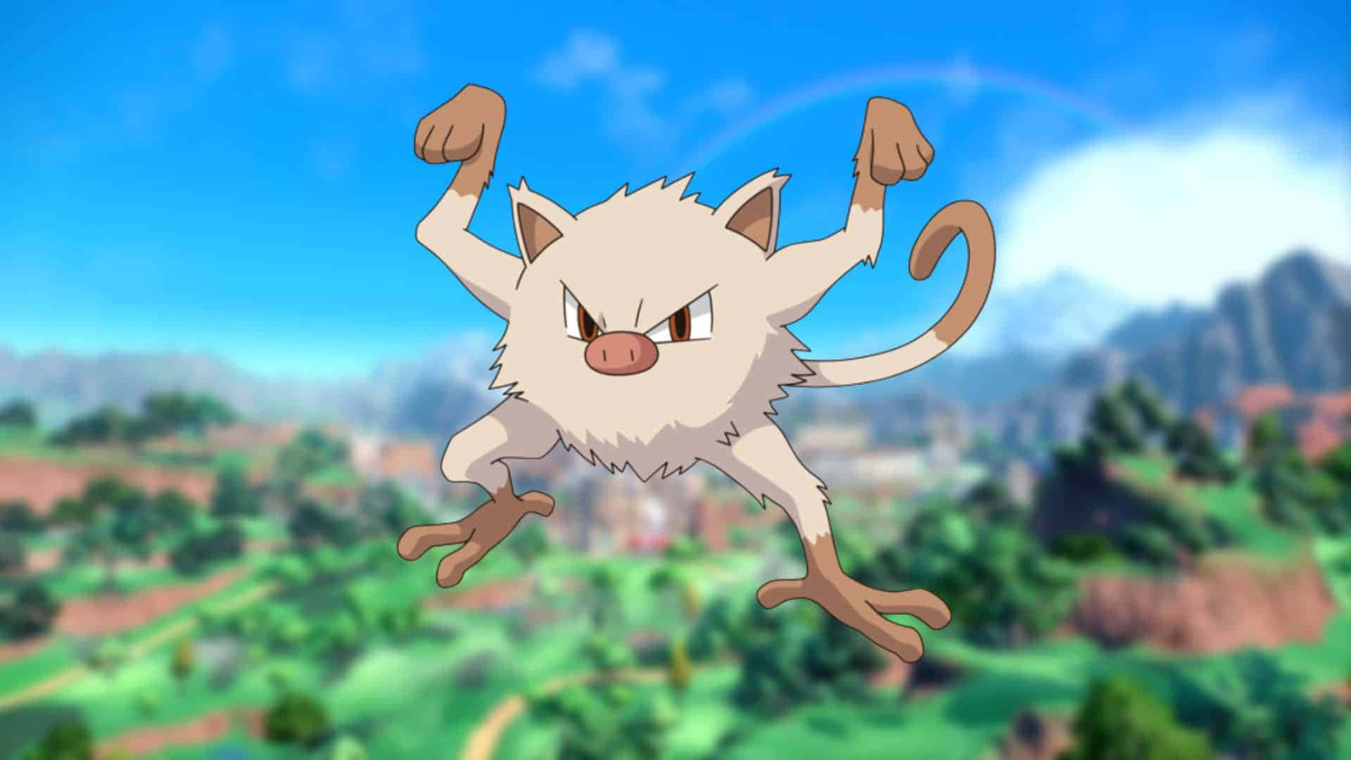 Mankey Neevoluat Primeape Ilustrație 2D Fundal