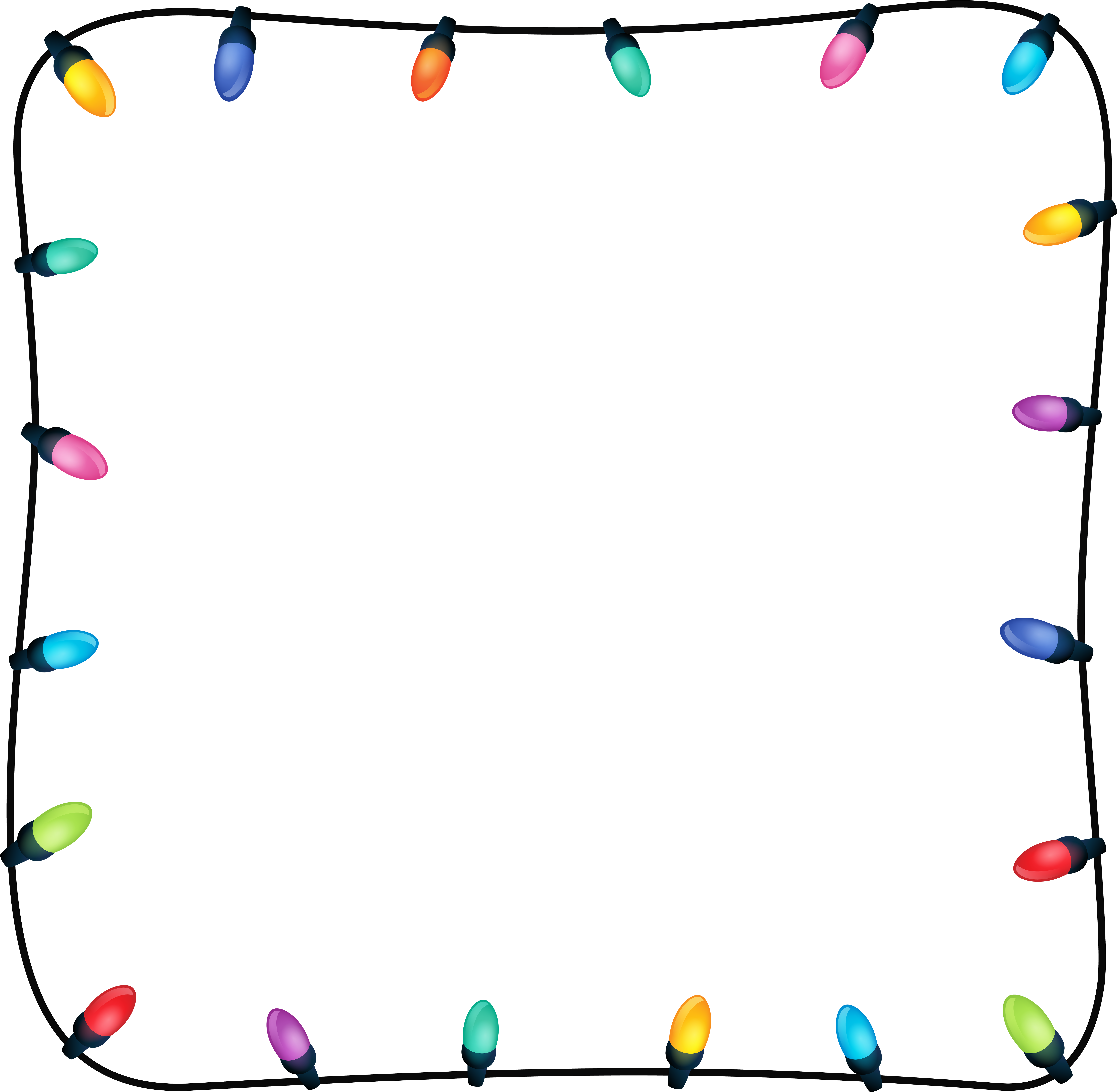 Margine cu Lumini Colorate de Crăciun Fundal