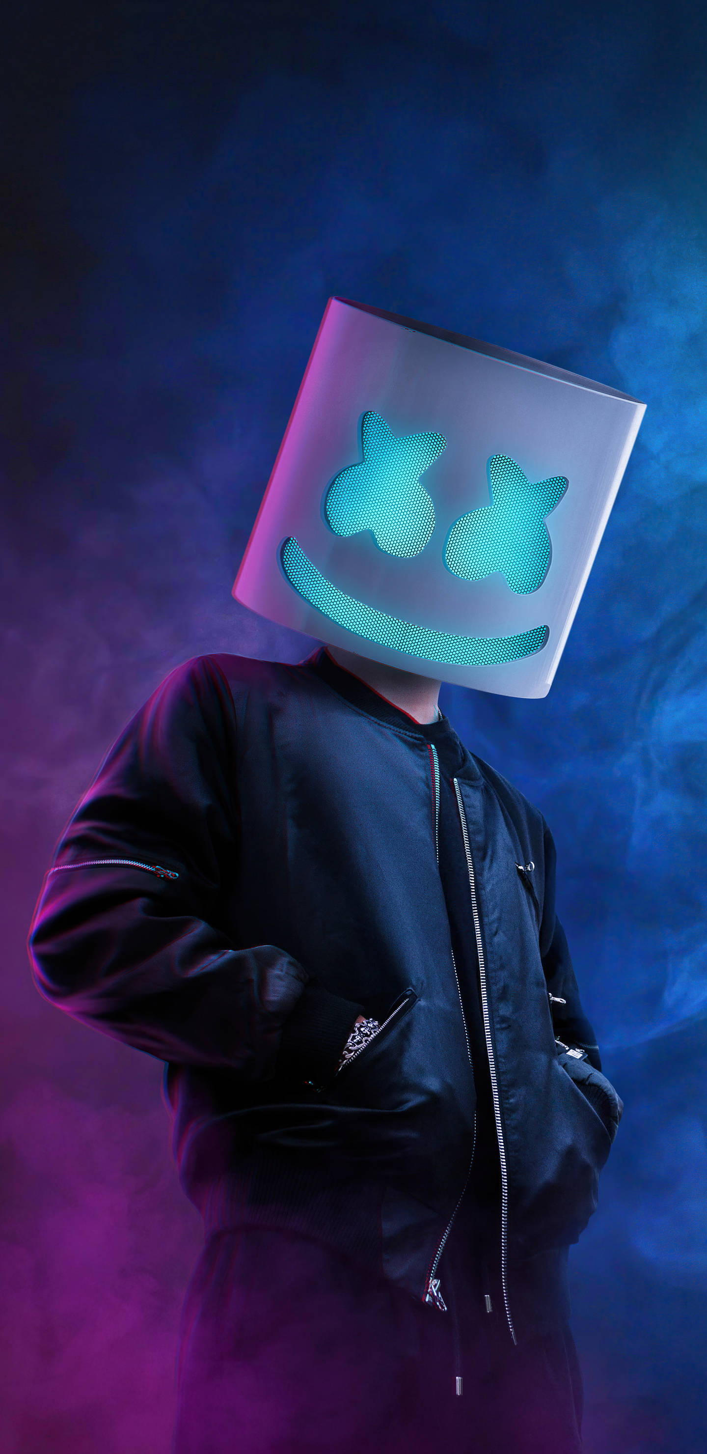 Marshmello pe fundal albastru HD iPhone Fundal