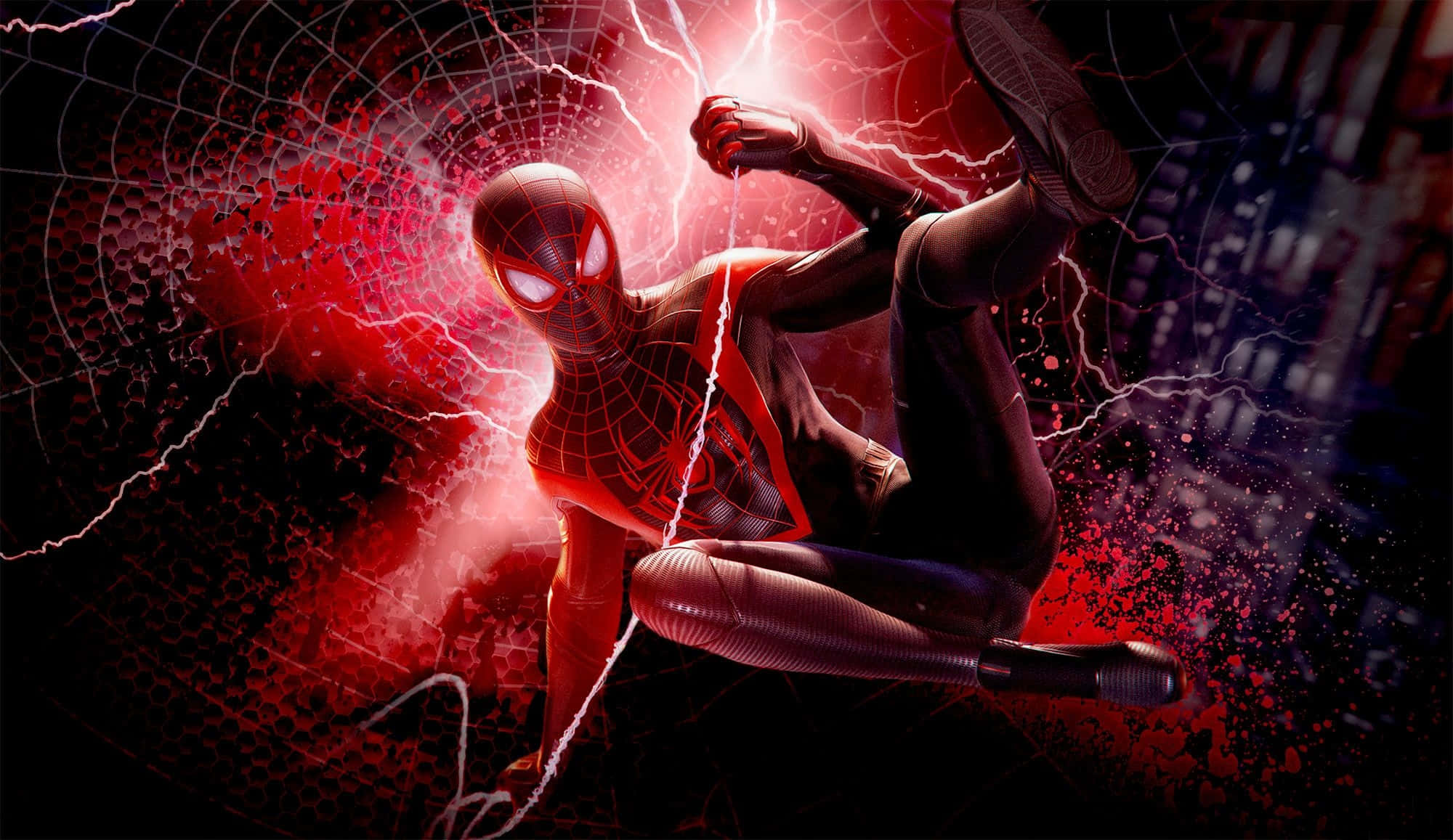 Marvel Ps4 Omul Păianjen Fulger Roșu Fundal