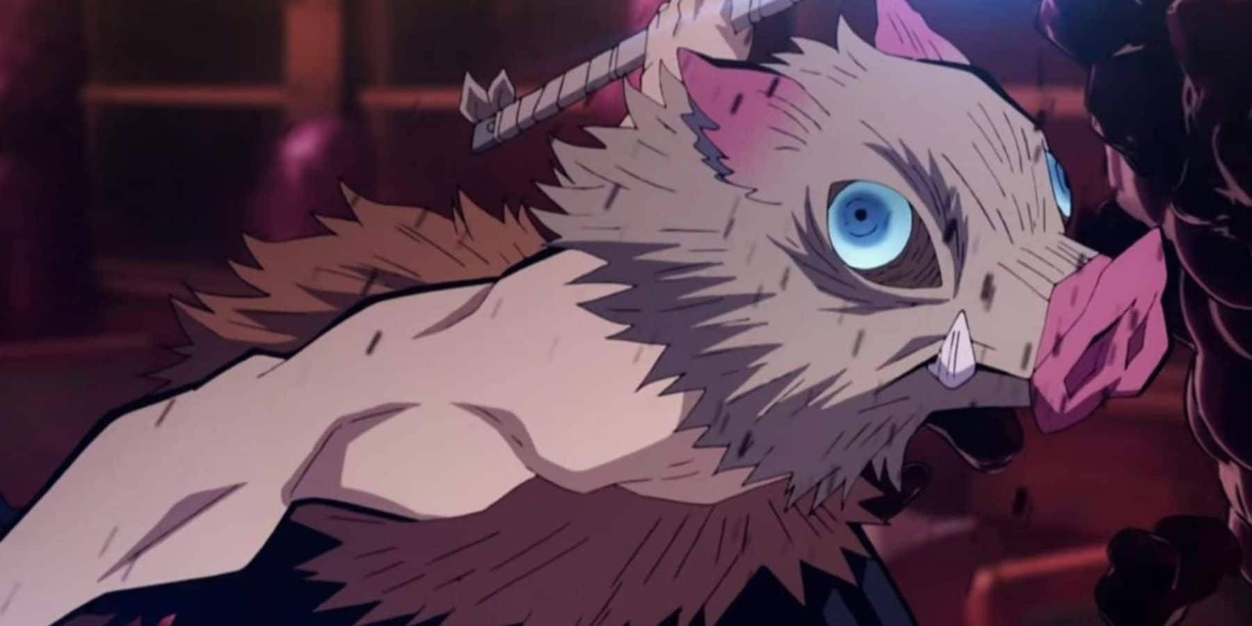 Masca Demon Slayer Inosuke Mistrețul Fundal