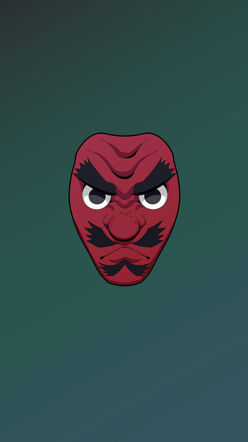 Masca Sakonji Demon Slayer Roșu Intens Fundal