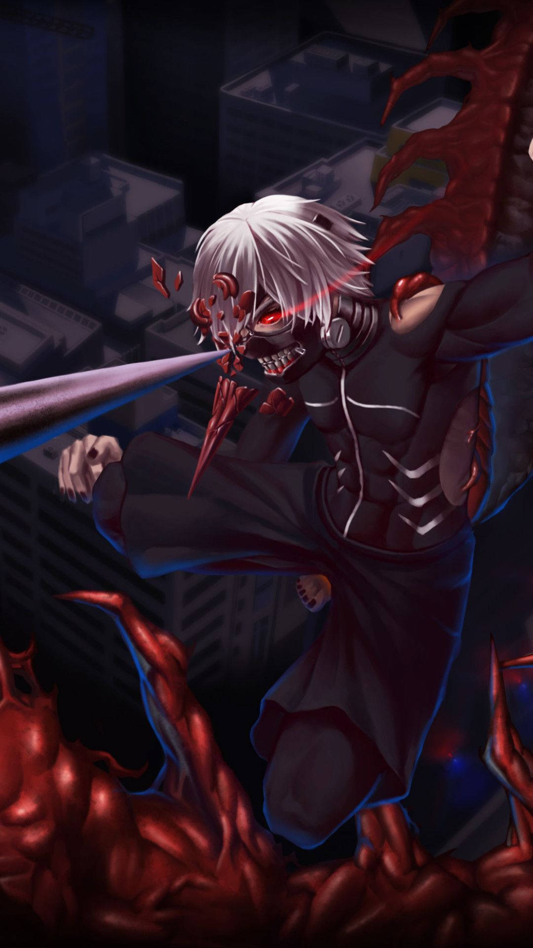 Masca semnătură a personajelor din Tokyo Ghoul Fundal