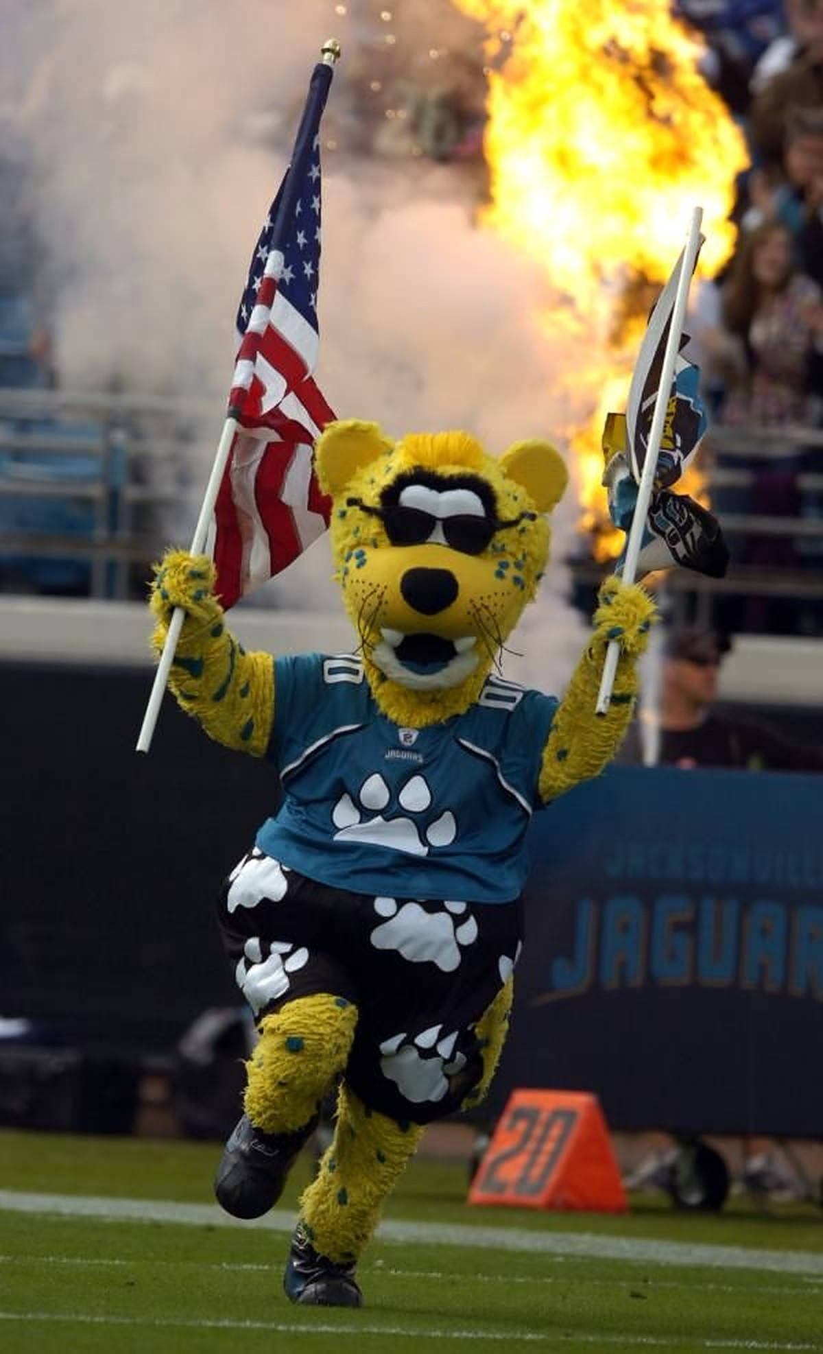 Mascota Fotbal Jacksonville Jaguars Fundal