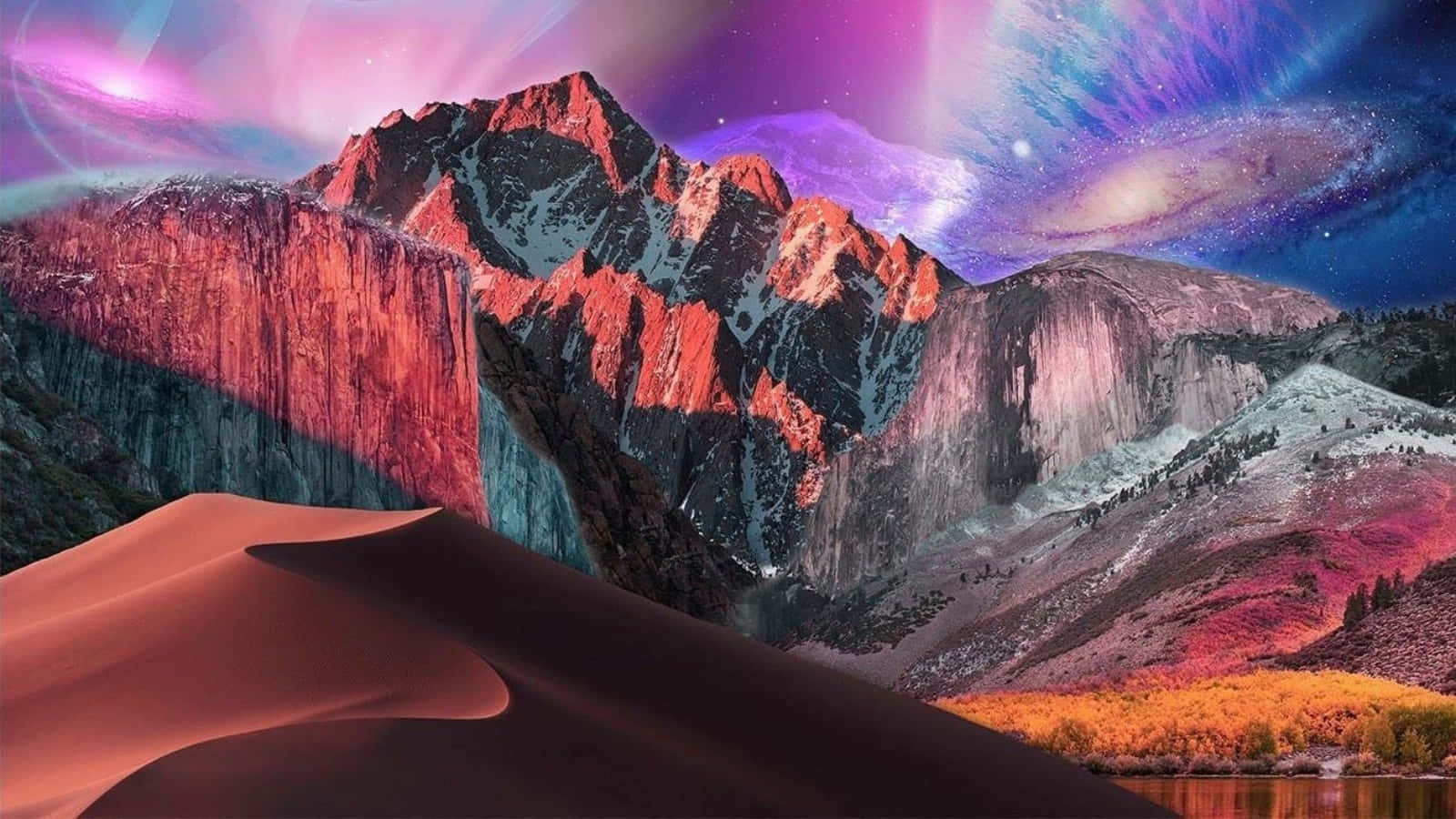 Mashup Munți macOS MacBook Implicit Fundal