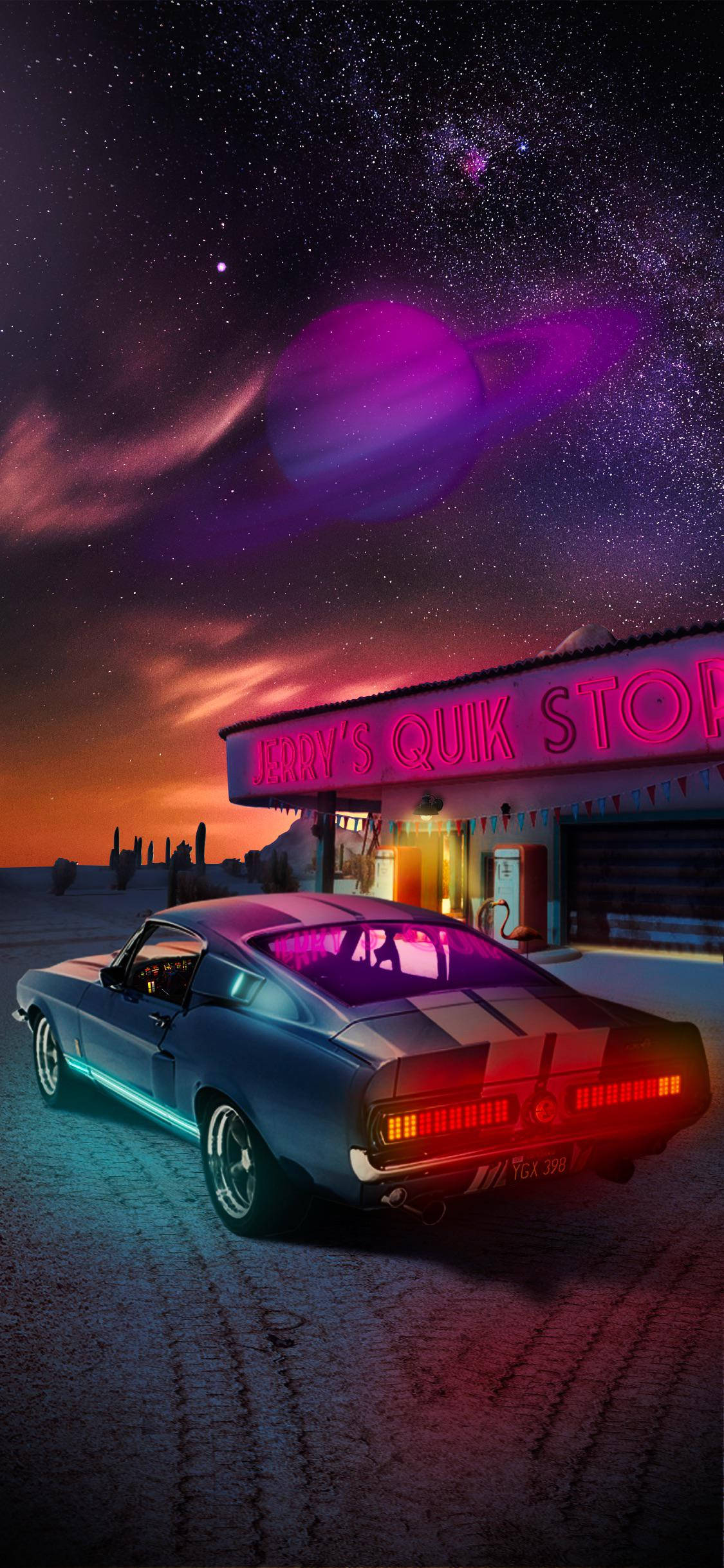 Mașină Blue Shelby Mustang iPhone Fundal