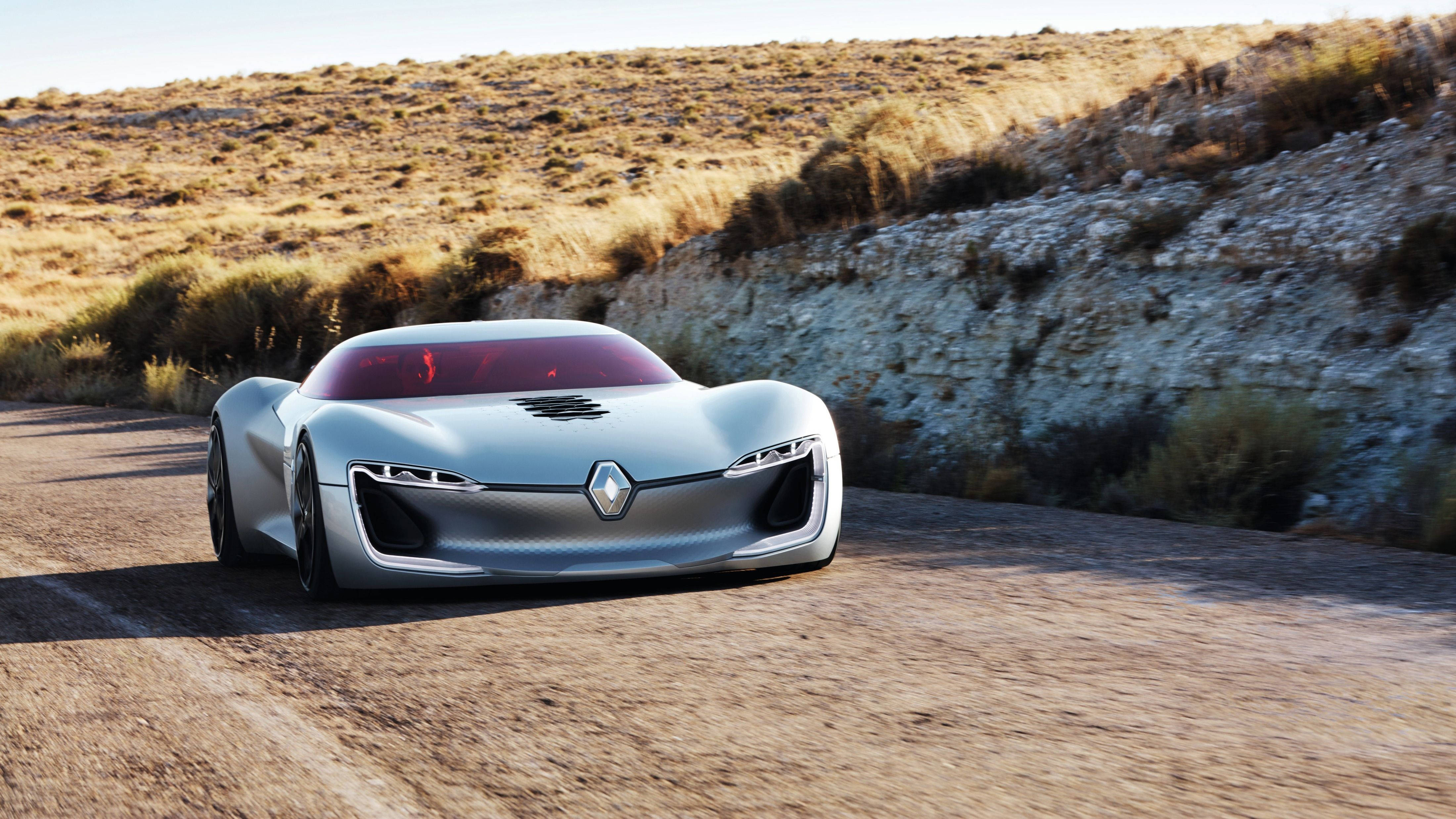 Mașina Concept Renault Trezor Iese pe Șosea Fundal