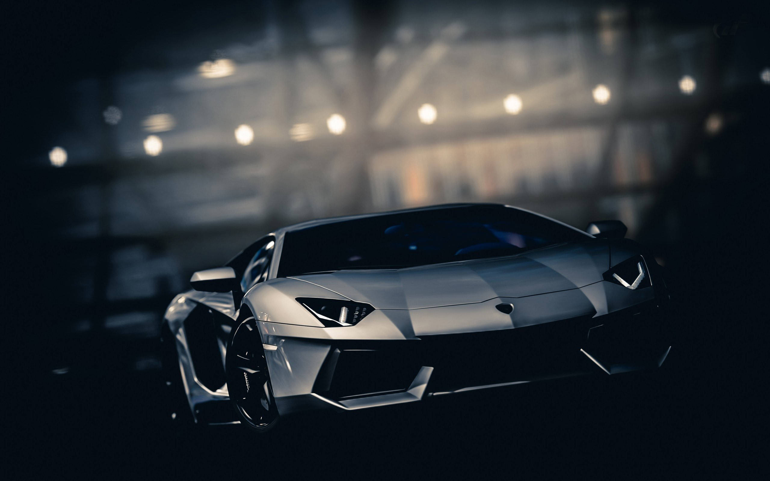 Mașină Cool Lamborghini Argintiu Fundal