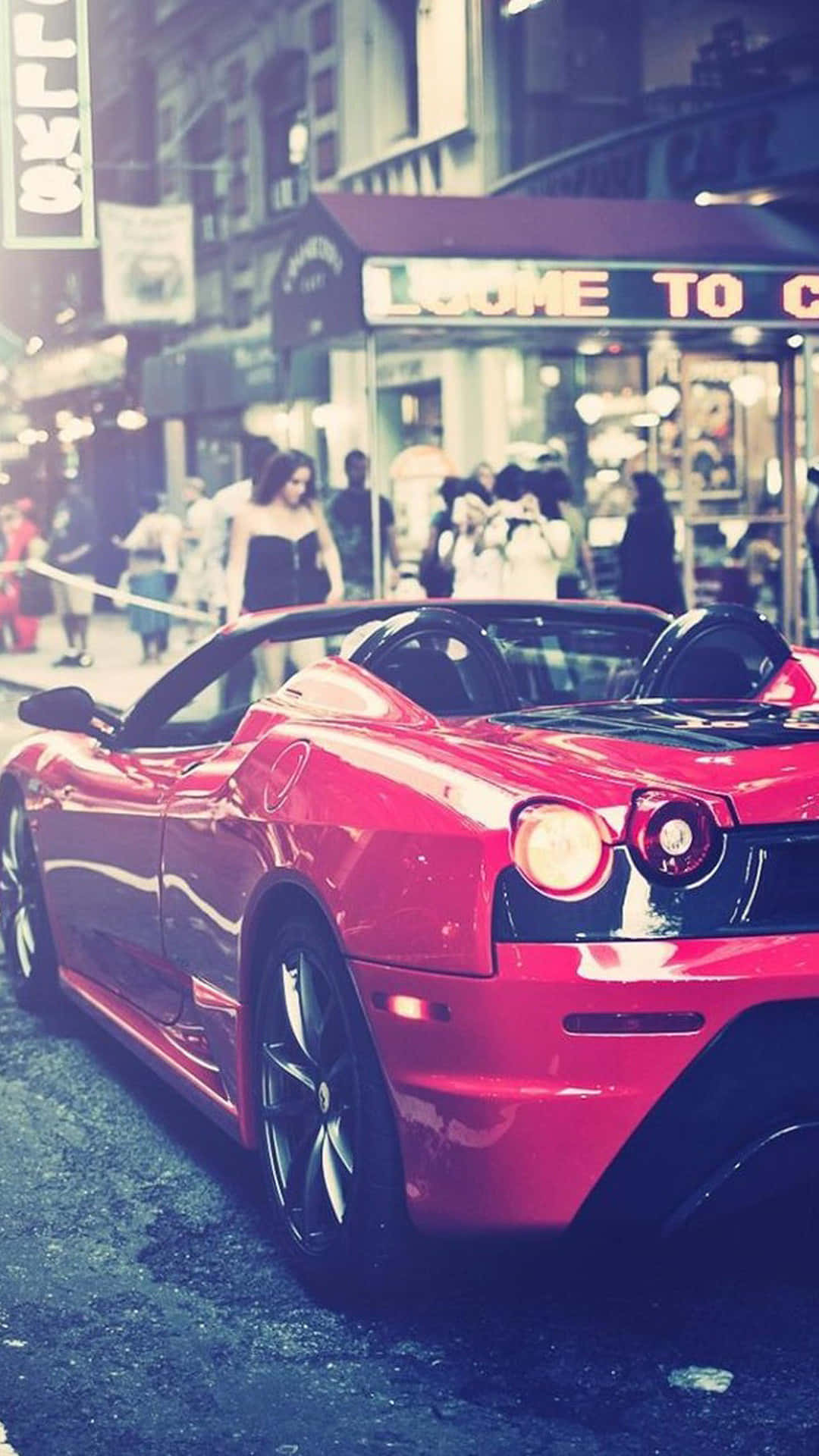 Mașină de curse de stradă Ferrari roșie Fundal