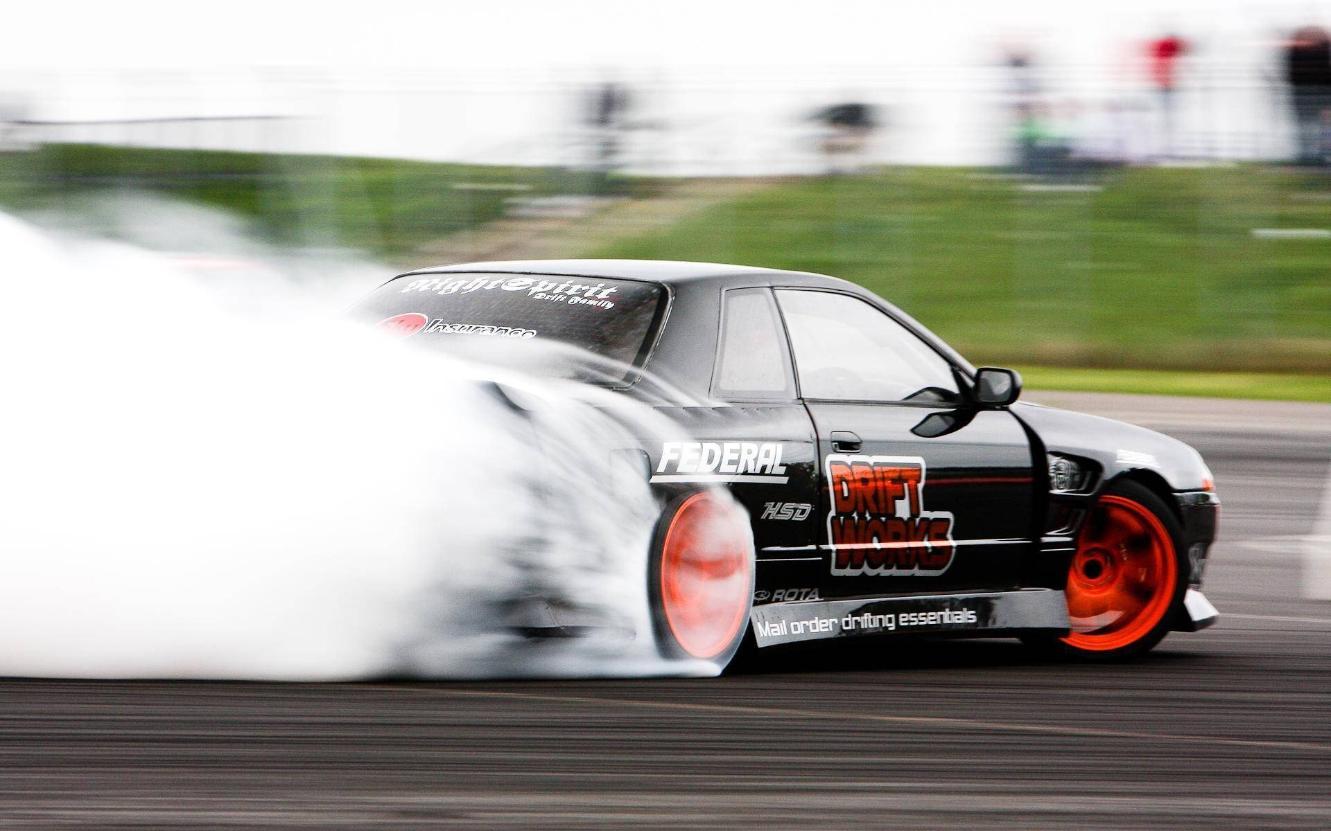 Mașină de Drift Nissan Skyline Vedere Spate Fundal