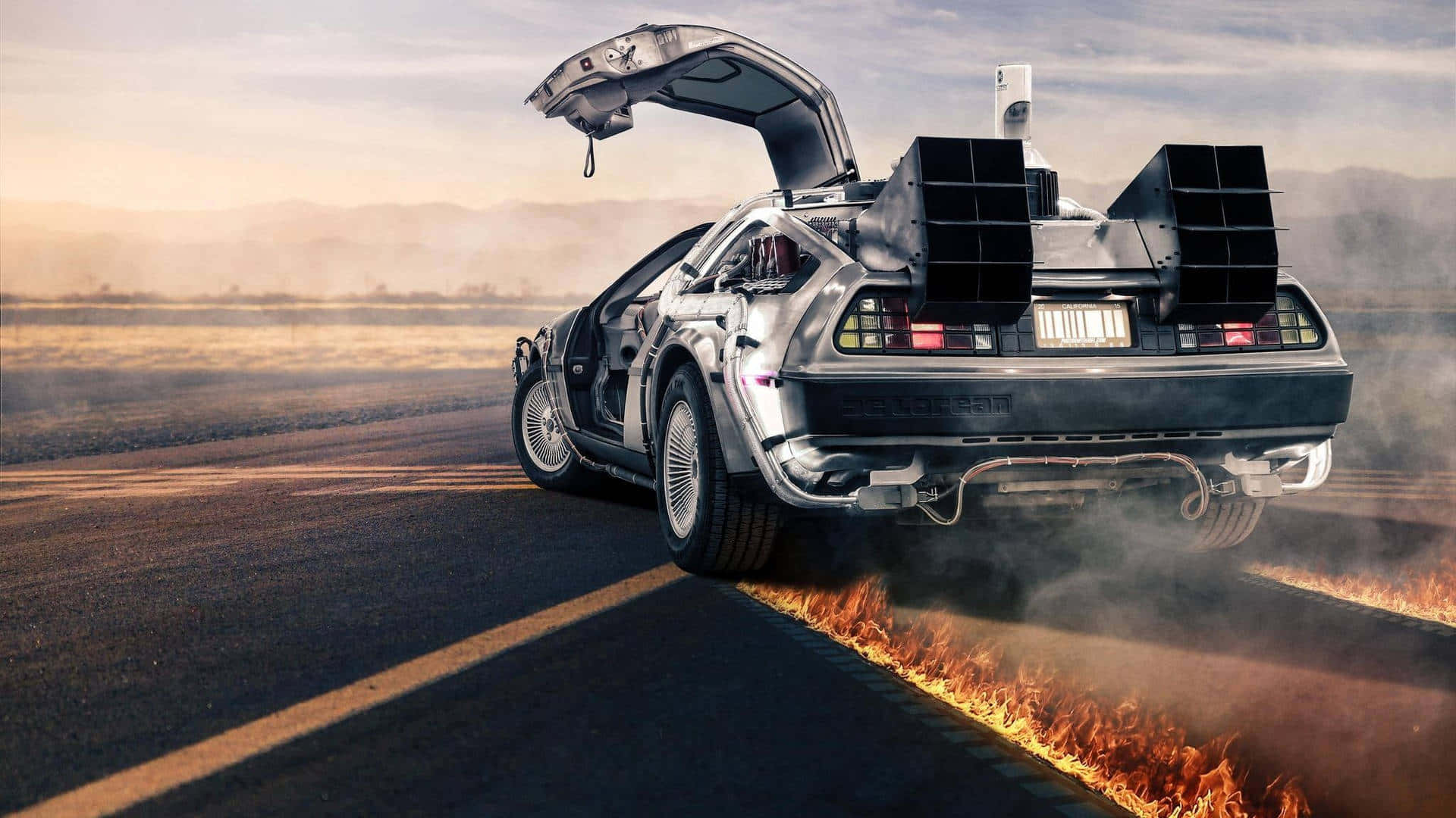 mașina delorean din Întoarcerea în viitor wallpaper HD Fundal