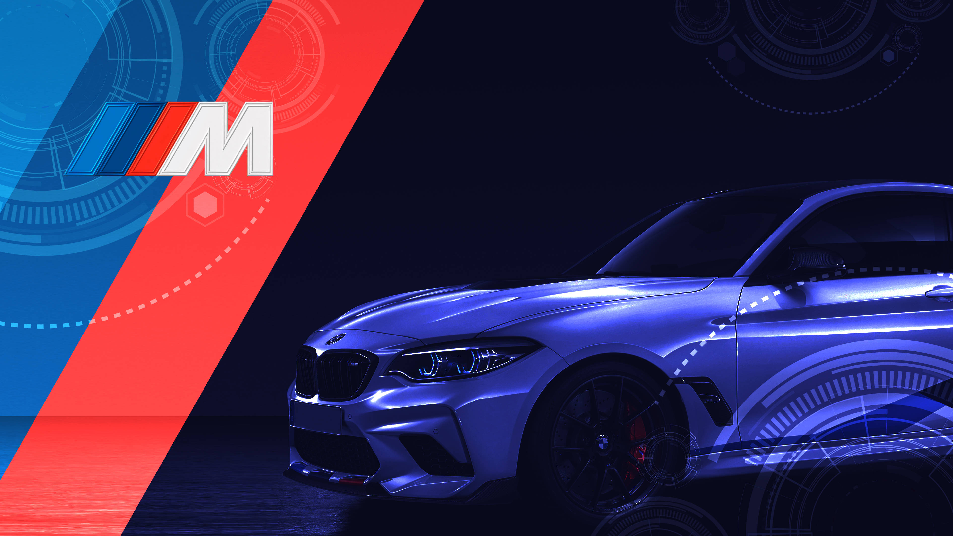 Mașină Indigo BMW M Logo Fundal