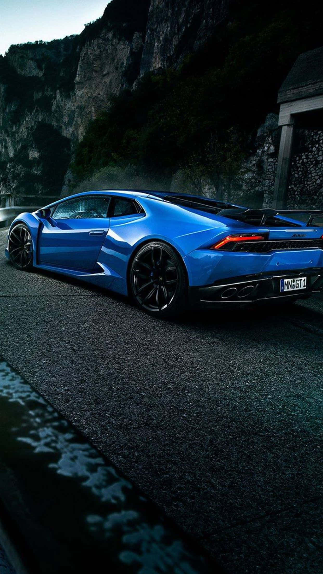 Mașina Lamborghini Albastră Cool Fundal