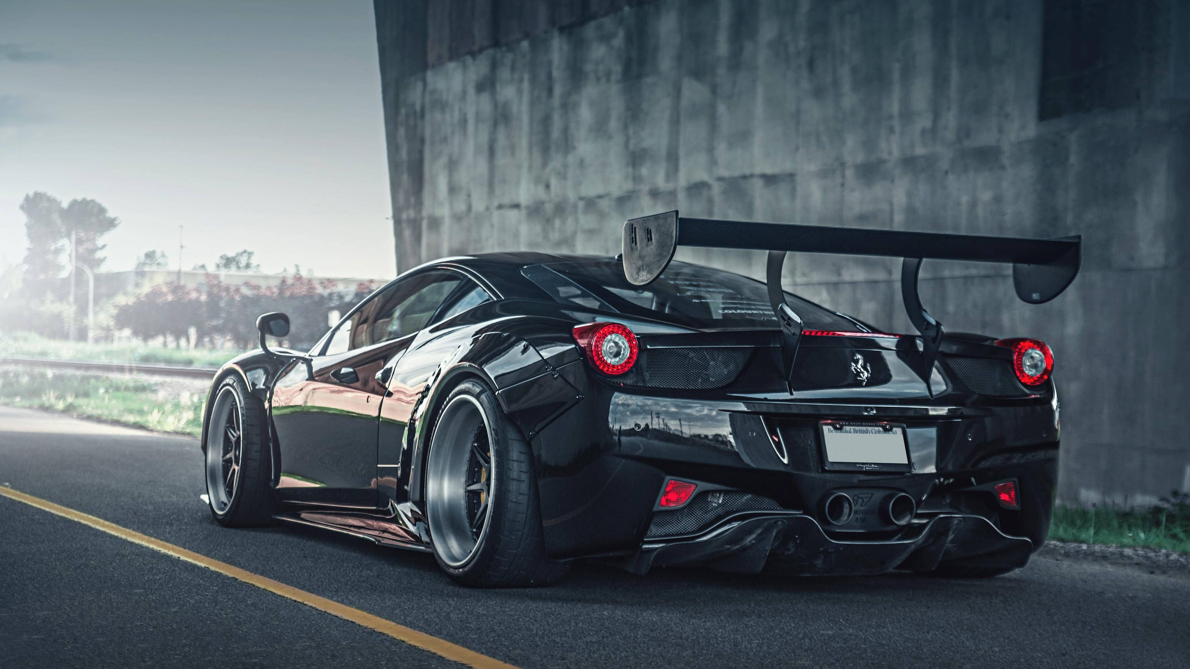 Mașină Neagră Ferrari HD Fundal