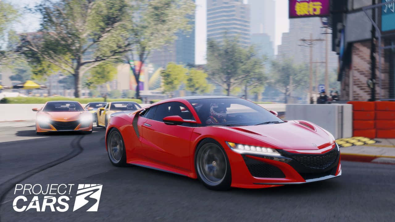 Masina Rosie Copaci 720p Fundal Project Cars Fundal