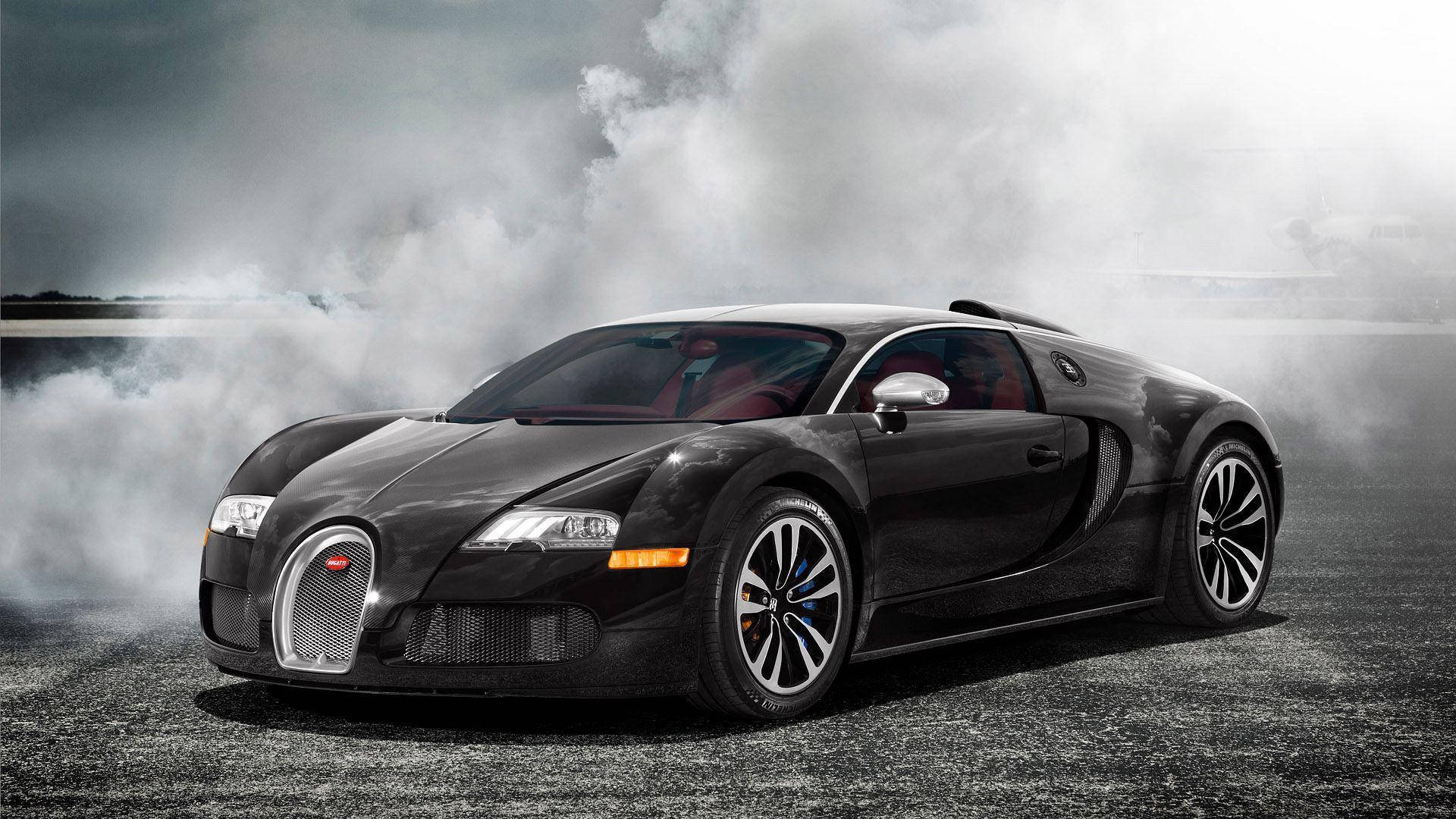 Mașină Sport Cool Bugatti Veyron Neagră Fundal