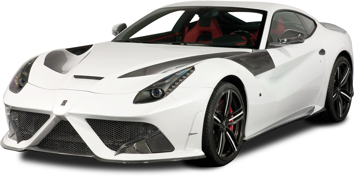 Mașină Sport Ferrari Albă Izolată Fundal