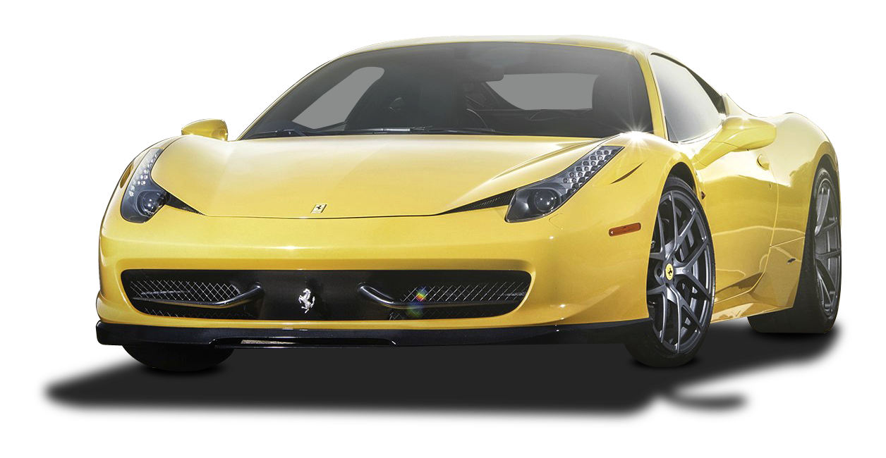 Mașină sport Ferrari galbenă Fundal