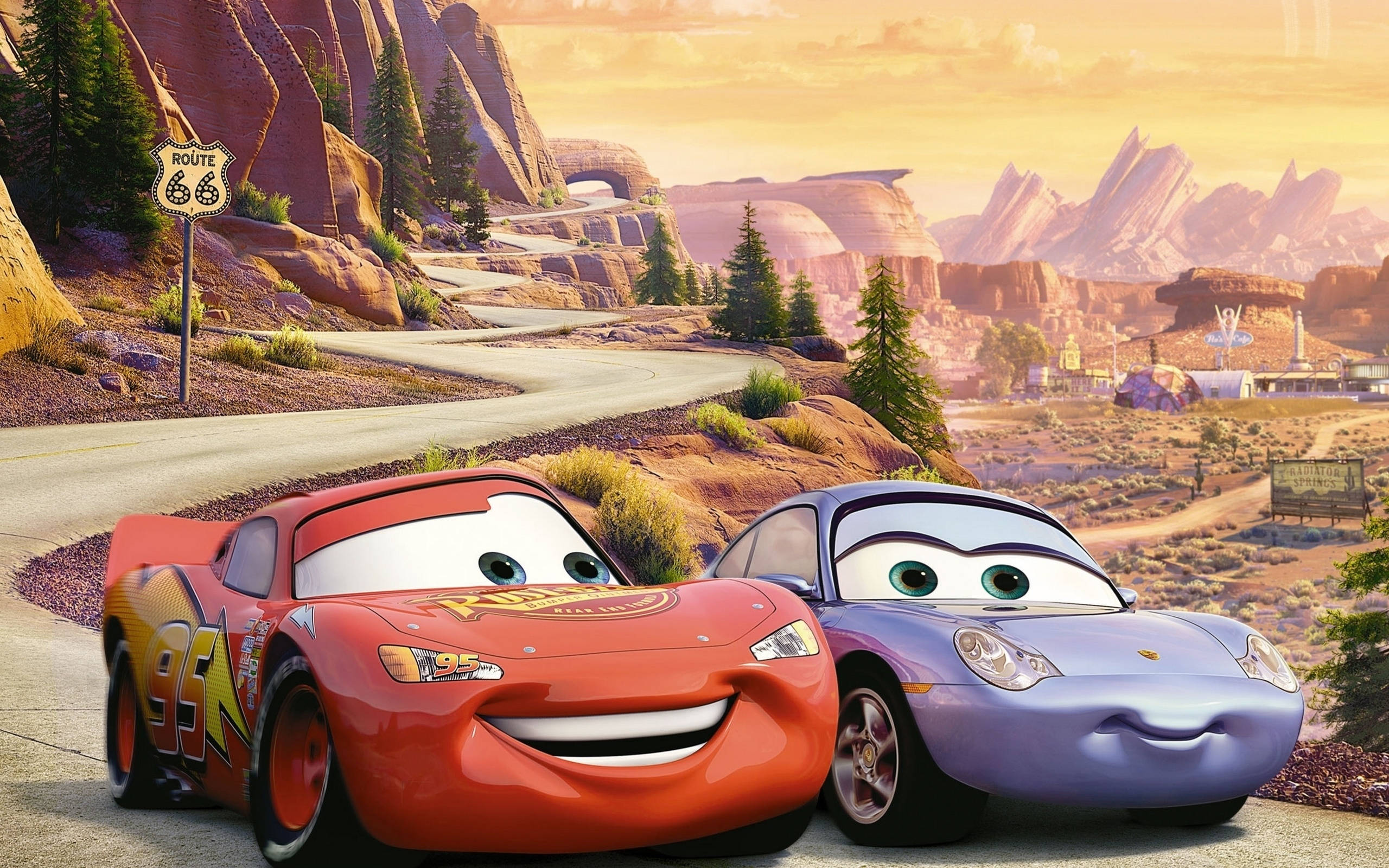 Mașini Fulger McQueen și Rainie Fundal