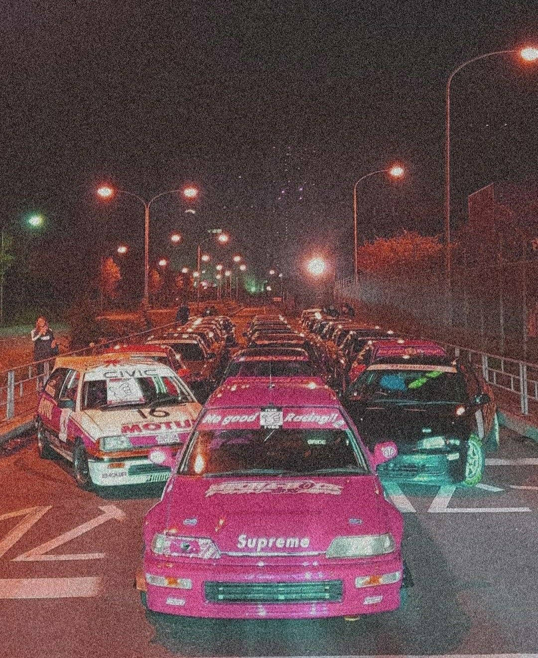 Mașini JDM Granulate Nocturne Fundal