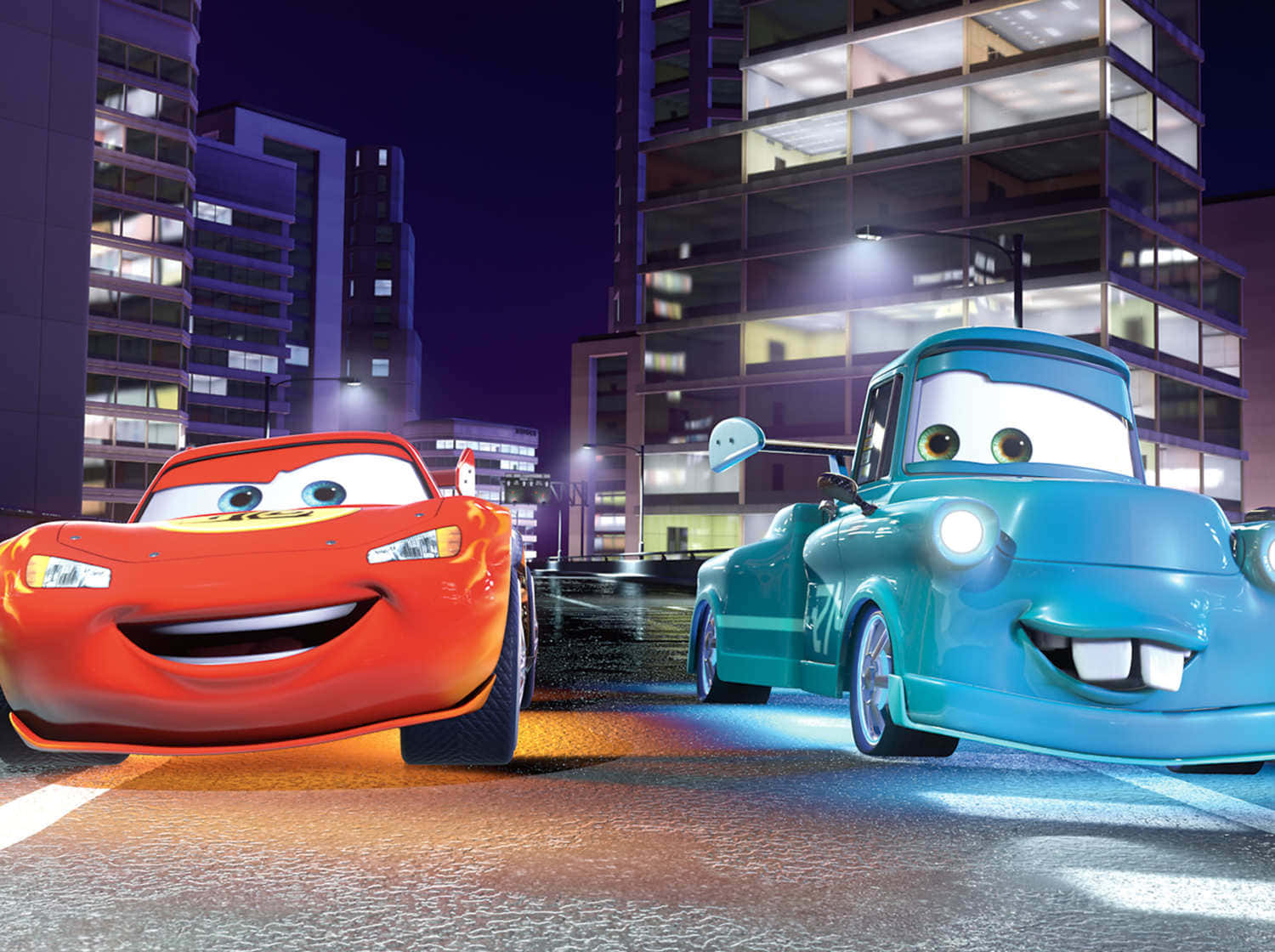 Mater și Lightning McQueen, prieteni de-a lungul timpului Fundal