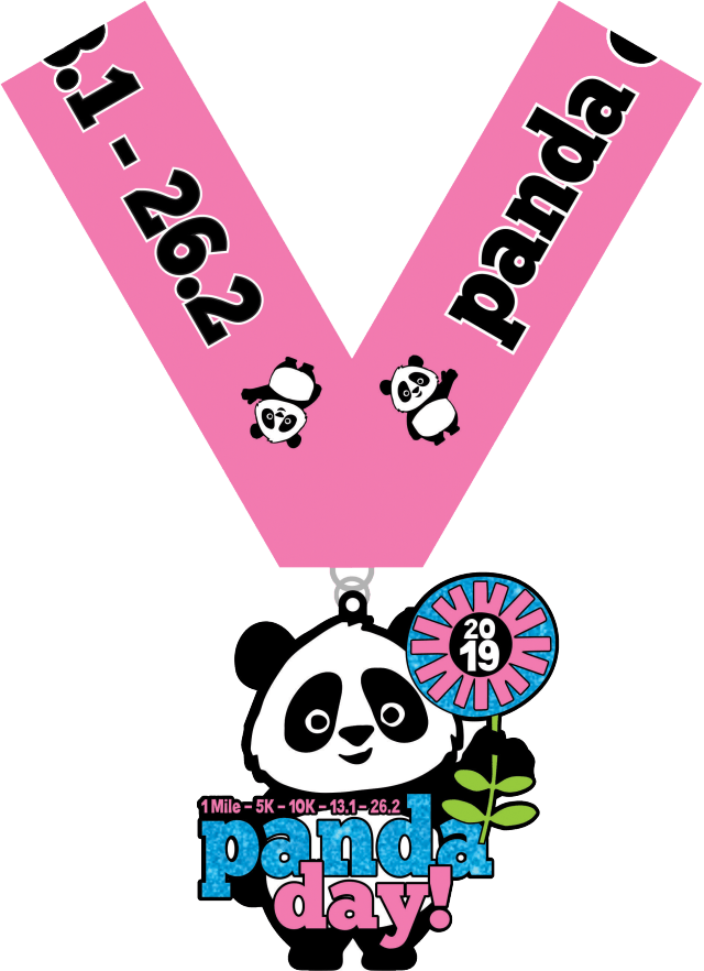 Medalie de cursă cu tematică Panda 2019 Fundal
