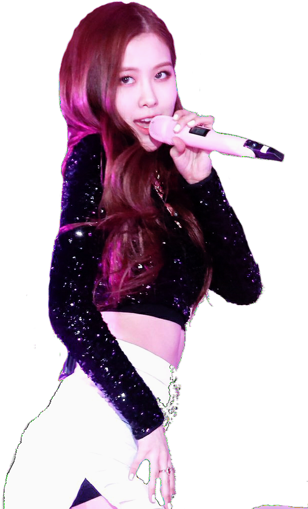 Membră Blackpink cântând pe scenă.PNG Fundal