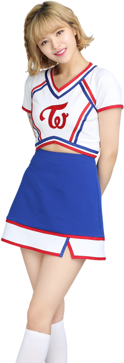 Membră Twice în Ținută de Cheerleader Fundal