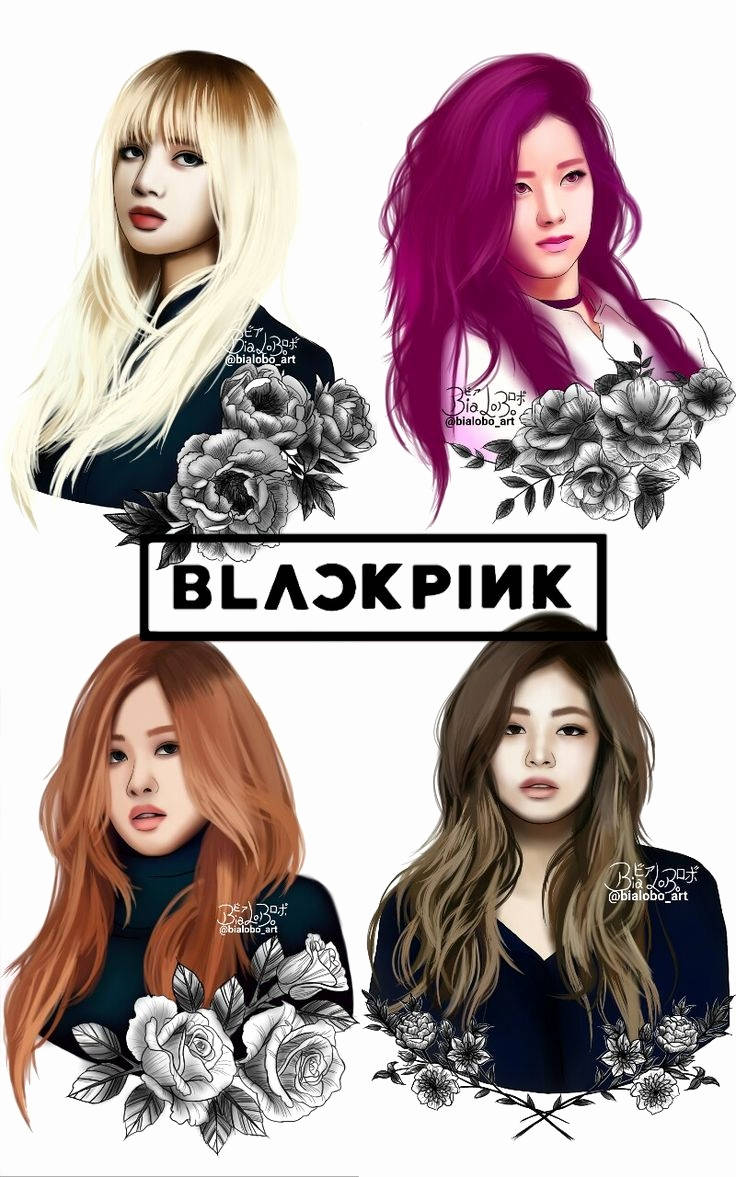 Membrele Blackpink prezintă o artă florală uimitoare a fanilor Fundal