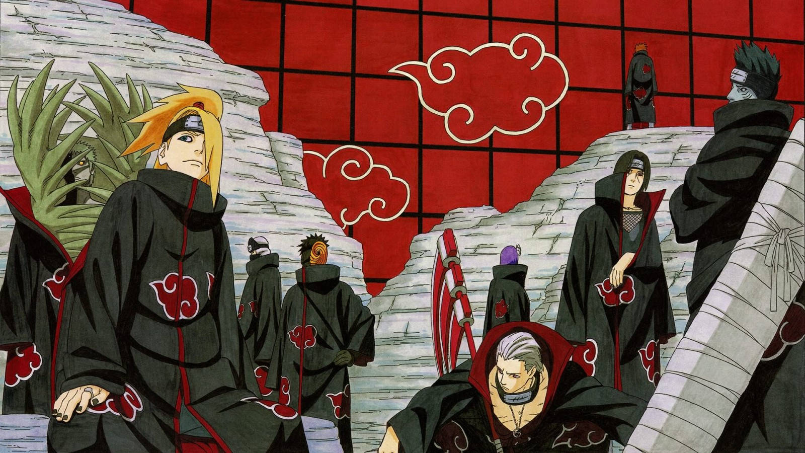 Membrii Akatsuki Naruto Itachi Uchiha 4K Fundal
