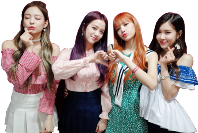 Membrii Blackpink fac gesturi drăguțe Fundal