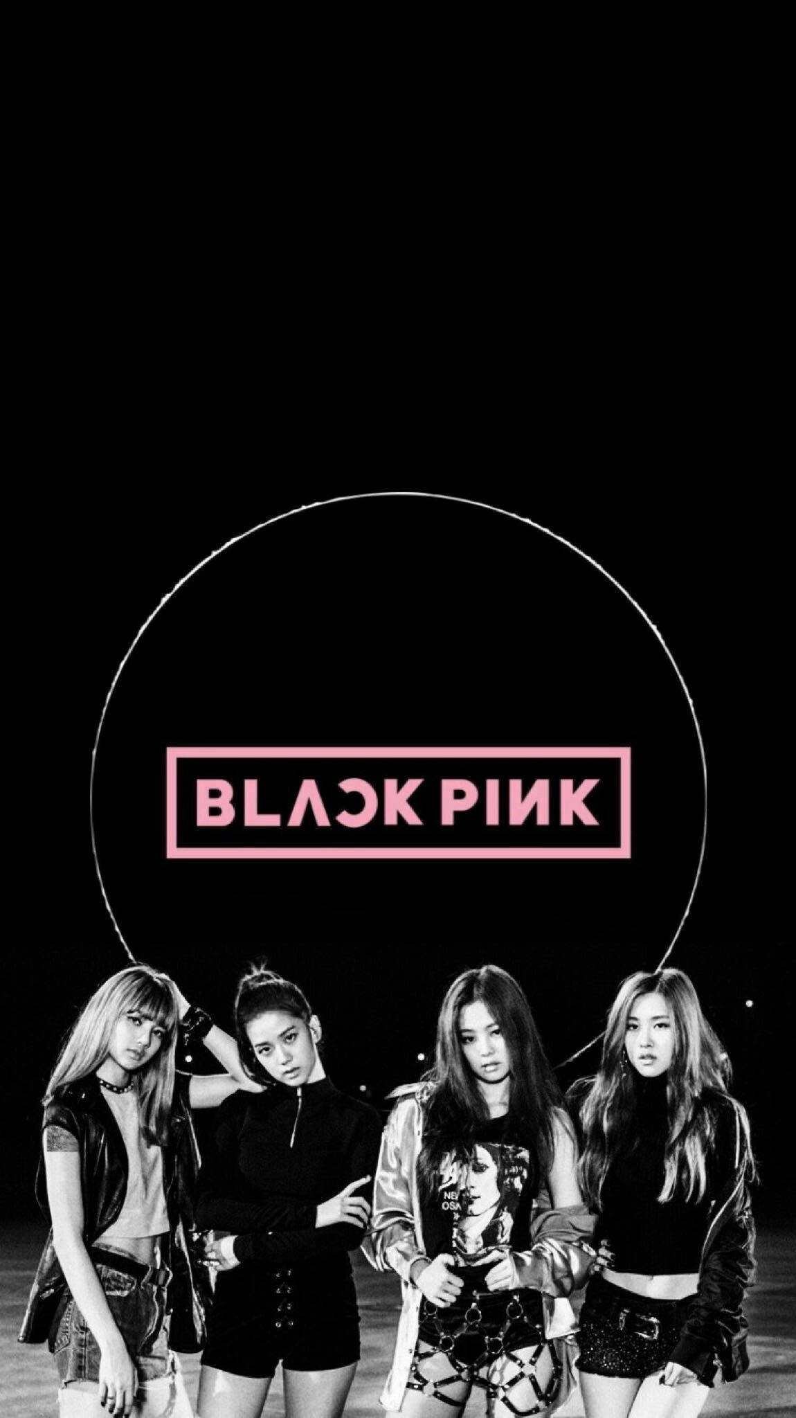Membrii Blackpink și logo-ul într-un inel Fundal