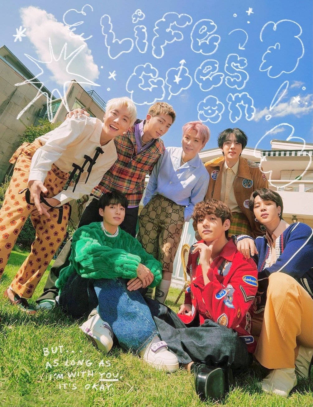 Membrii BTS Life Goes On Fundal