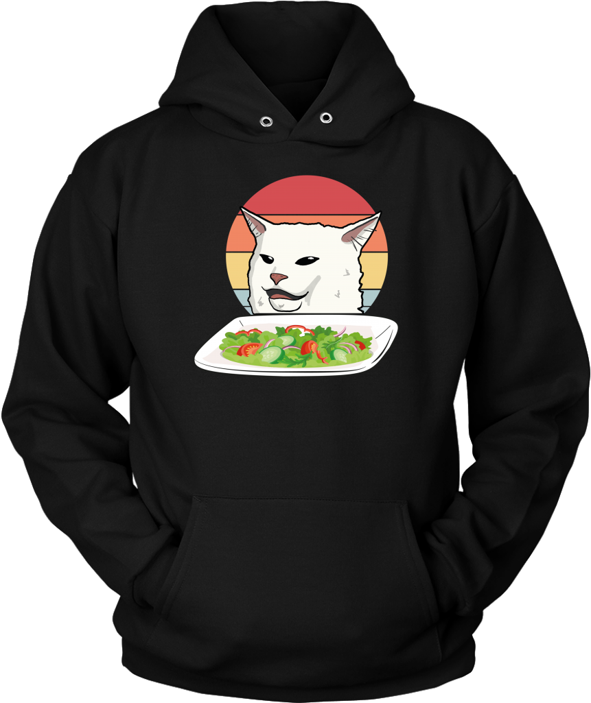 Meme cu Hoodie și Salată de Pisică Fundal