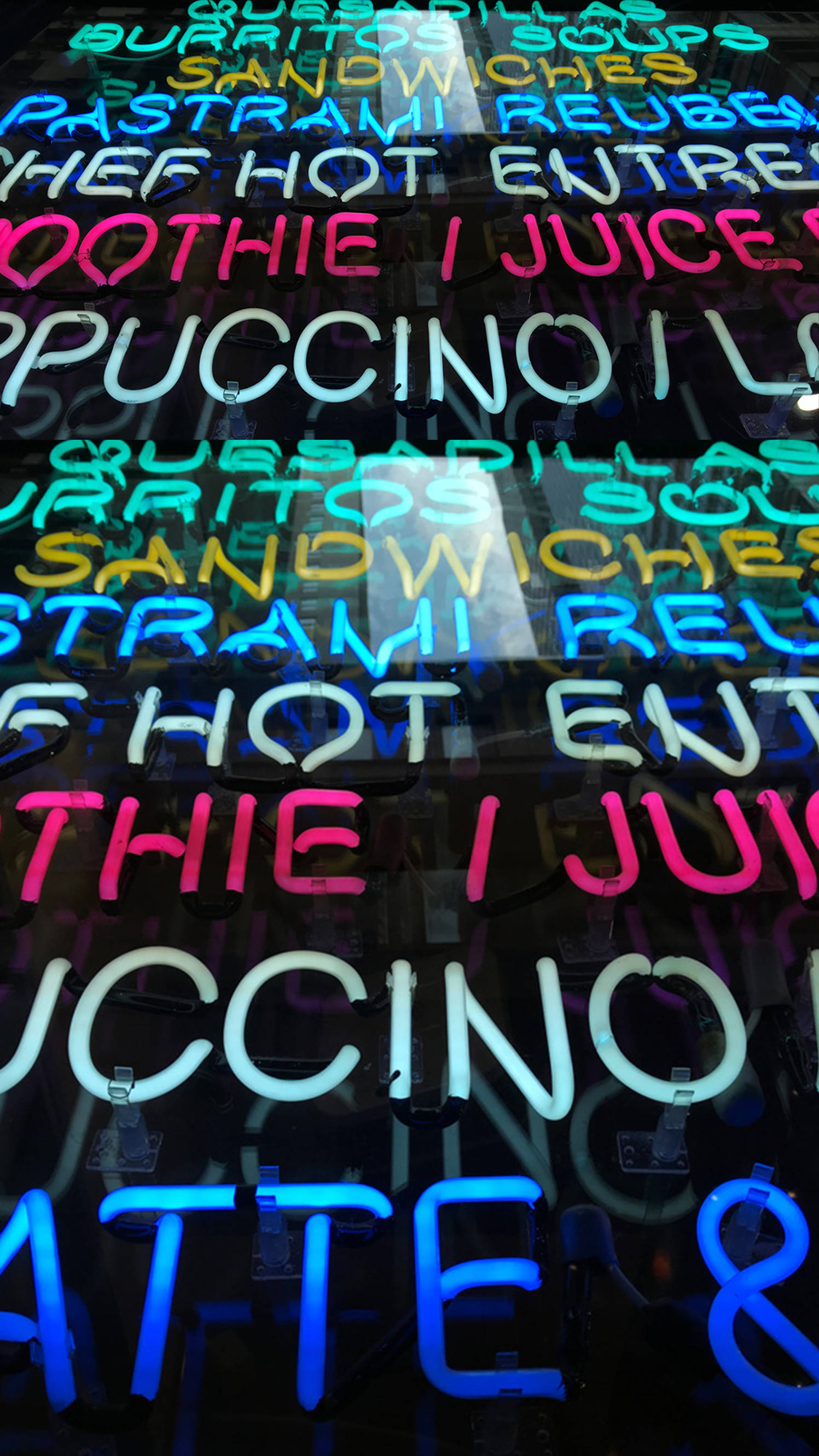 Meniu Restaurant Neon iPhone Fundal