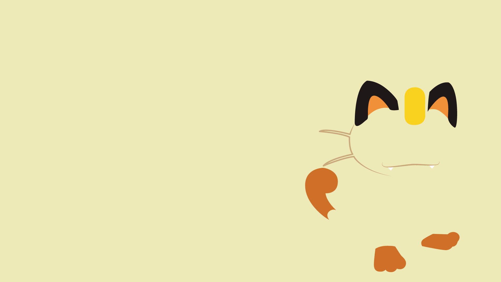 Meowth Galben Cool Pokemon Fundal