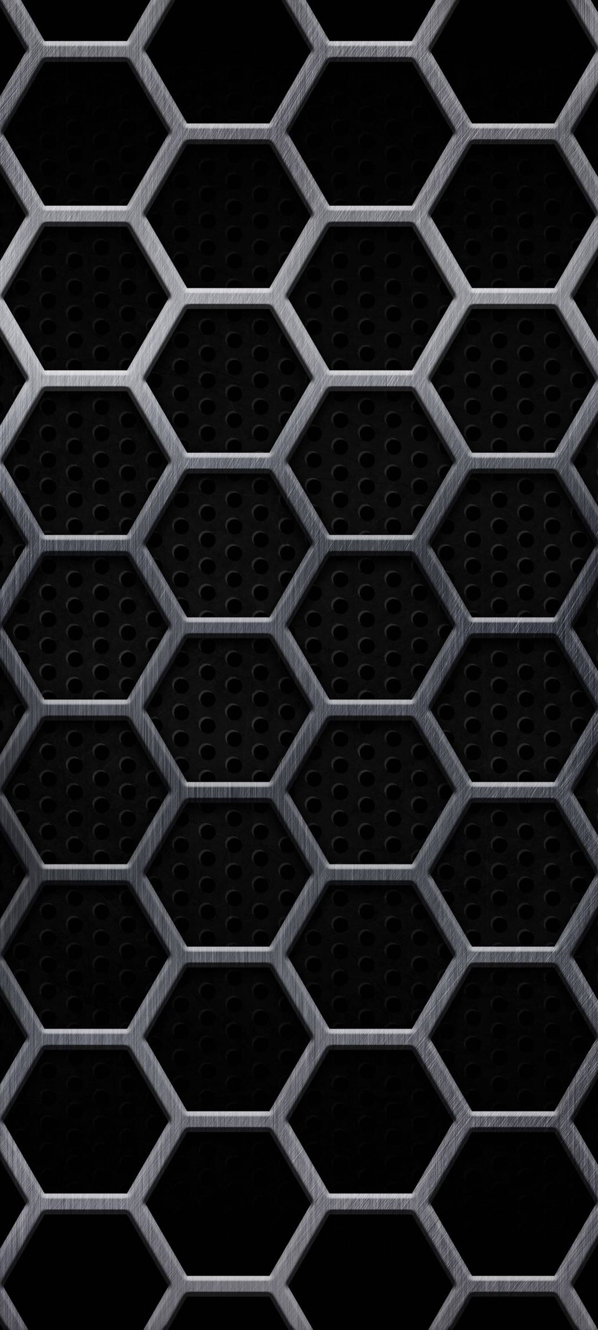 Mesh hexagon iPhone negru Fundal