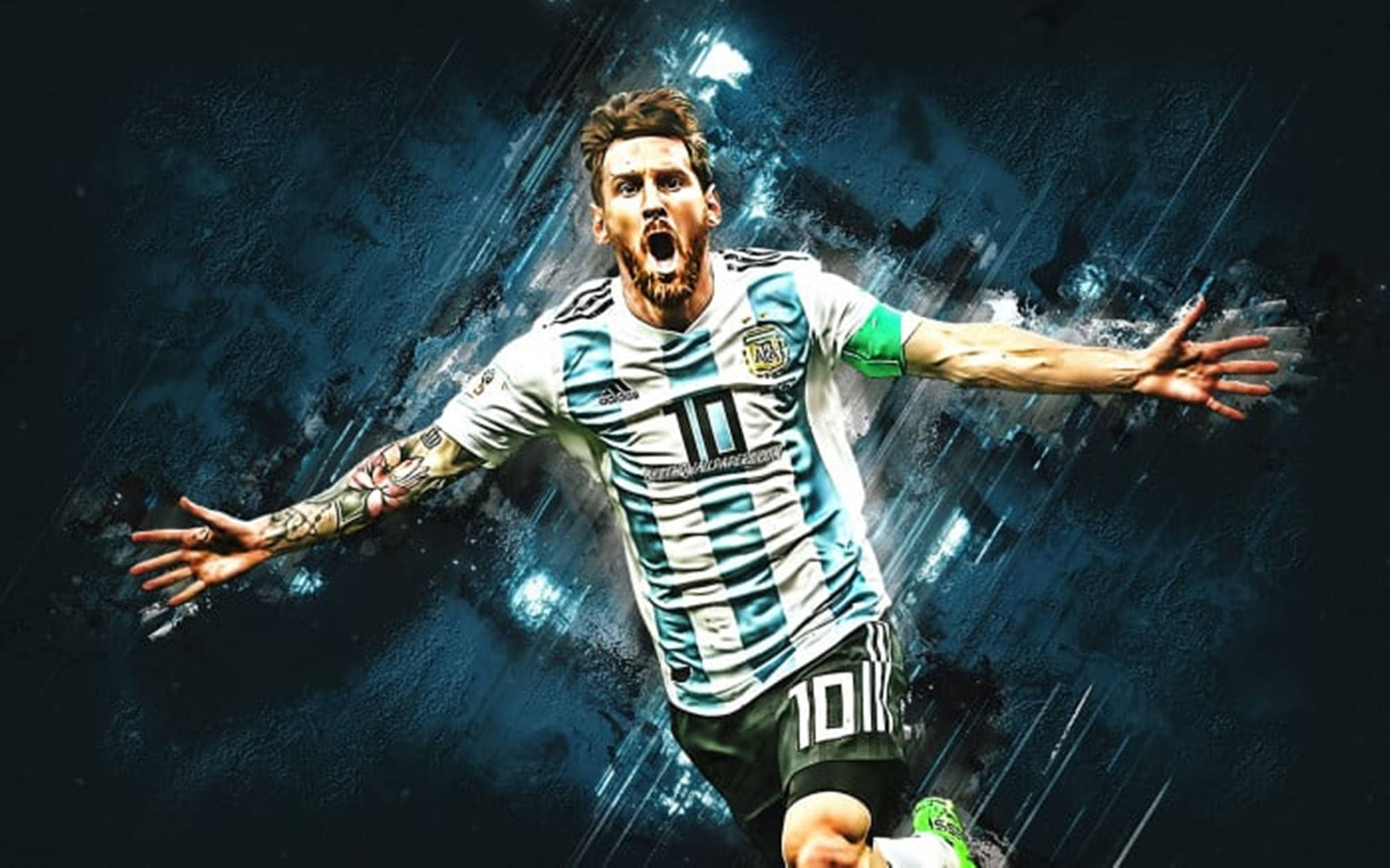 Messi Argentina Estetic Albastru Fundal