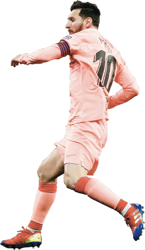Messi în acțiune cu tricoul roz Fundal