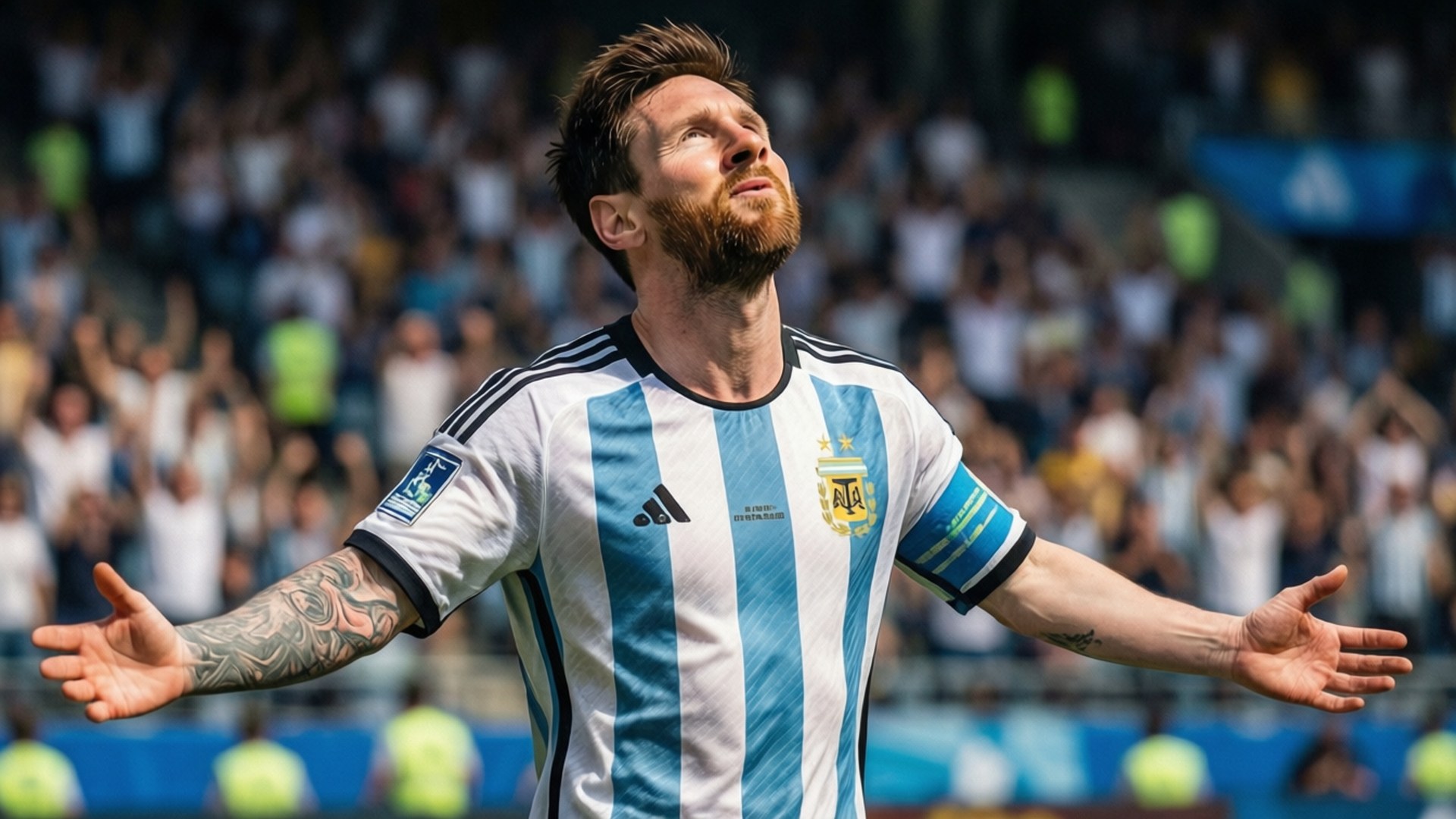 Messi sărbătorește pentru Argentina Fundal