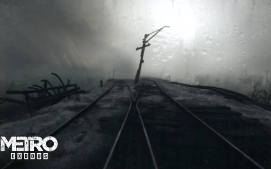 Metro Exodus Şine de Tren 3440x1440 Fundal