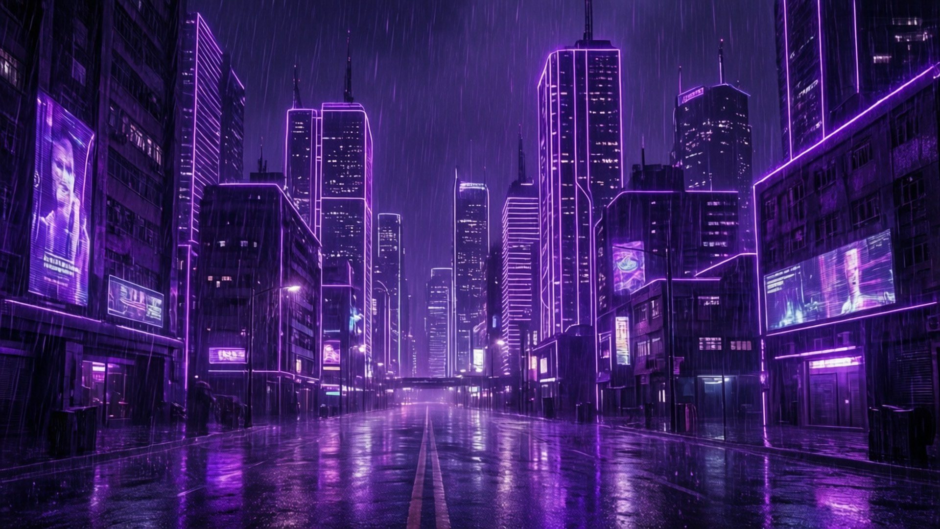 Metropolă Neon Violet Fundal