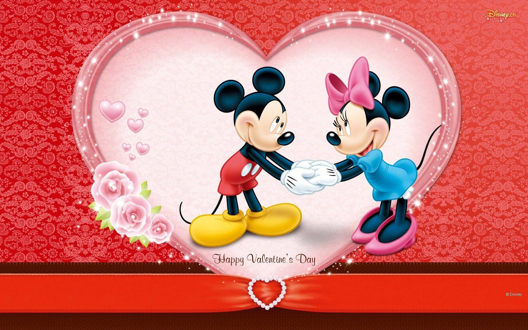 Mickey Mouse Disney de Valentine, artă Fundal