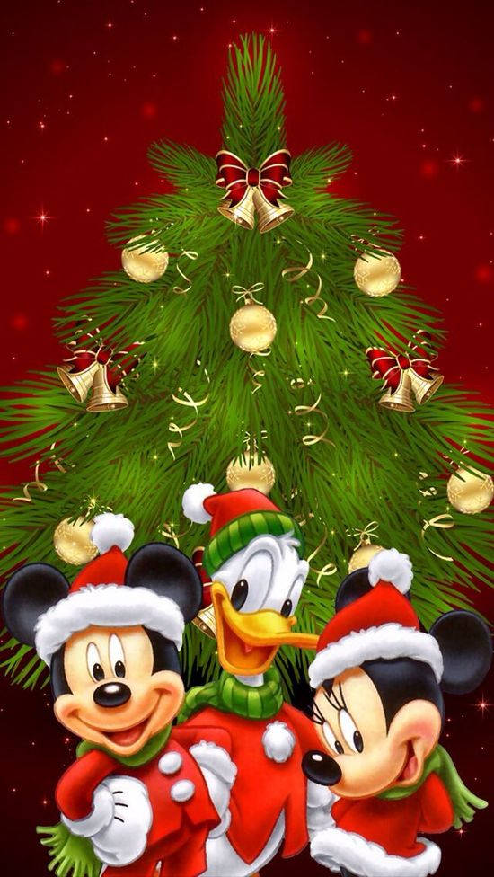 Mickey și prietenii veseli de Crăciun Disney pentru iPhone Fundal