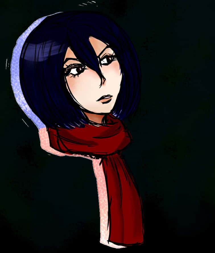 Mikasa Ackerman operă de artă anime Fundal