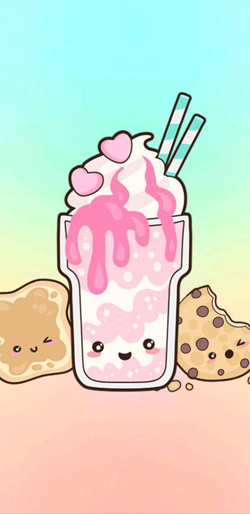 Milkshake drăguț și feminin Kawaii Fundal